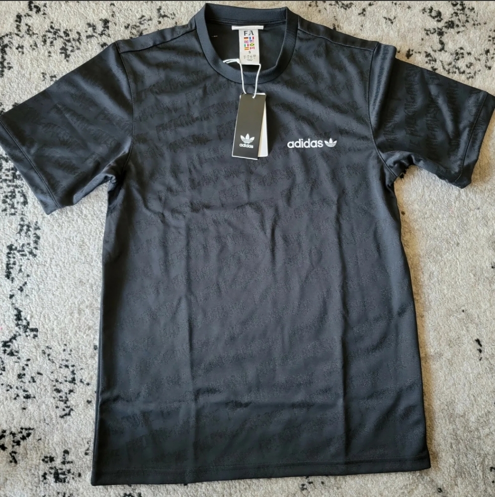 RARE FA adidas JACQUARD JERSEY FuCKINGAWESOME black size Small